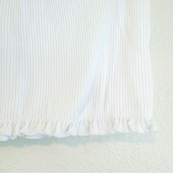 Anthropologie Seamless Ruffle Baby Tee NWT in White S/M - Picture 5 of 8